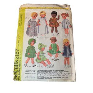Vintage McCalls 2157 Baby & Toddler 12" & 16" Dolls Wardrobe Sewing Pattern 1960